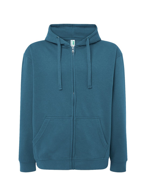 JHK Bluza dresowa męska SWUA HOOD SWEATSHIRT PB - Petrol Blue