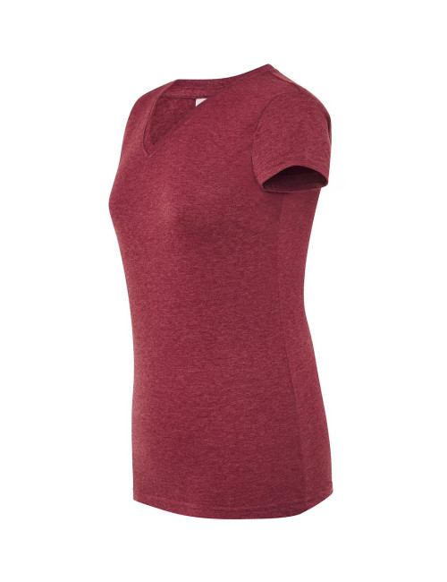 JHK Koszulka damska TSRL CMFP LADY COMFORT V-NECK BUH - Burgundy Heather