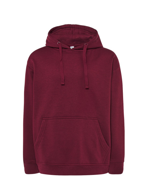 JHK Bluza dresowa męska KANGAROO 320 SWEATSHIRT BU - Burgundy