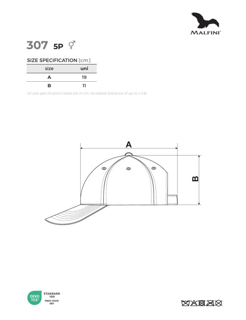 Czapka unisex 5p 307 jasny siwoszary Malfini Malfini