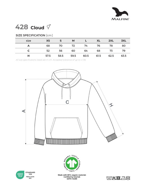 Unisex Cloud (gots) 428 Sweatshirt, dunkelgrau meliert, Malfini
