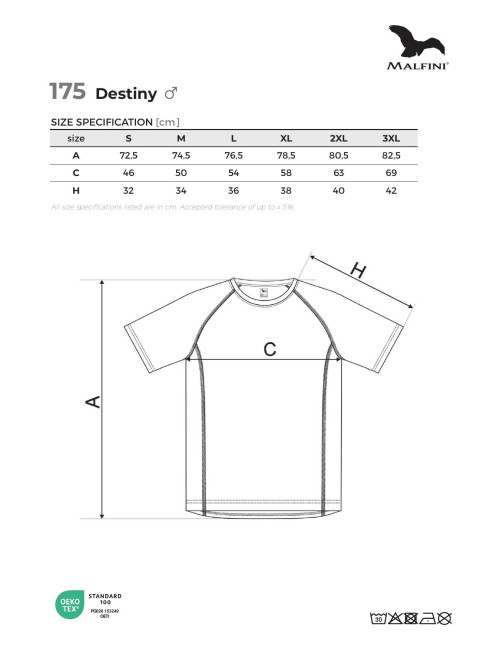Adler MALFINI Herren T-Shirt Destiny 175 marineblaue Workwear-Stickerei