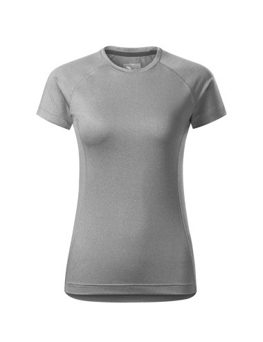 Adler MALFINI Damen T-Shirt Destiny 176, dunkelgraue Melange-Stickerei