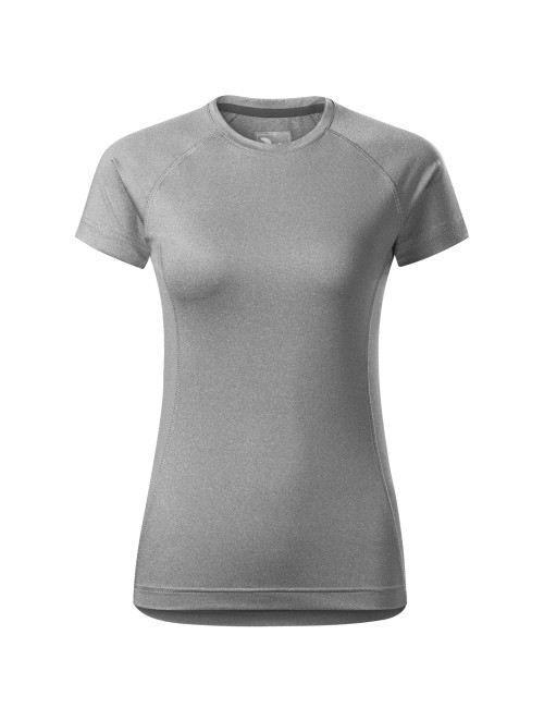 Adler MALFINI Damen T-Shirt Destiny 176, dunkelgraue Melange-Stickerei