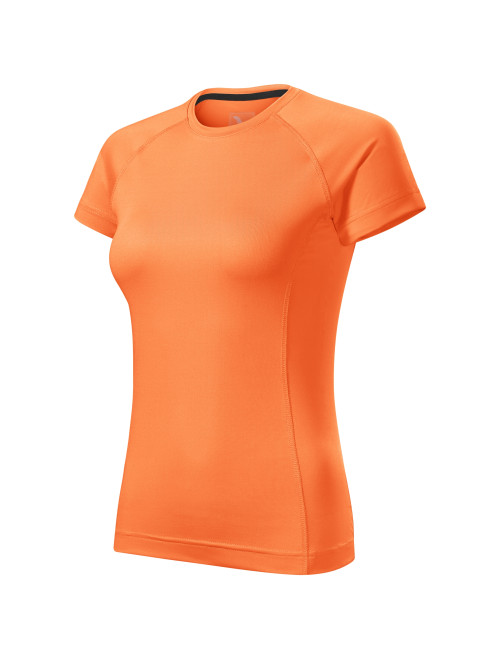 Adler MALFINI Destiny 176 Damen T-Shirt mit neonfarbenem Mandarinen-Stickdruck