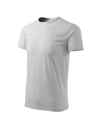 Adler MALFINI Men`s T-shirt Basic 129 light gray melange embroidery logo