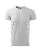 Adler MALFINI Herren T-Shirt Basic 129, hellgrau meliert, Logo-Stickerei