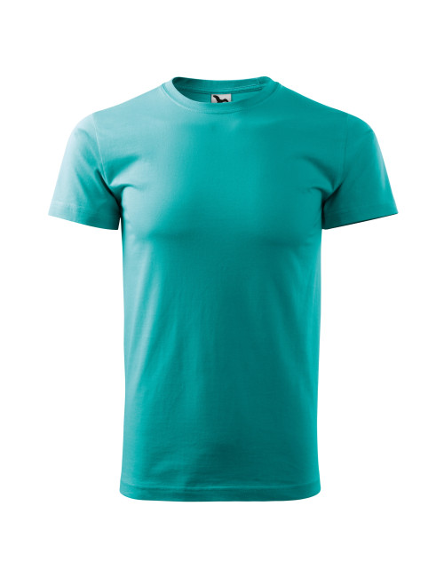 Adler MALFINI Herren T-Shirt Basic 129, smaragdgrüne Computerstickerei