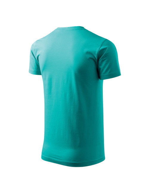 Adler MALFINI Herren T-Shirt Basic 129, smaragdgrüne Computerstickerei