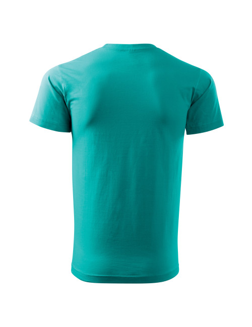 Adler MALFINI Herren T-Shirt Basic 129, smaragdgrüne Computerstickerei