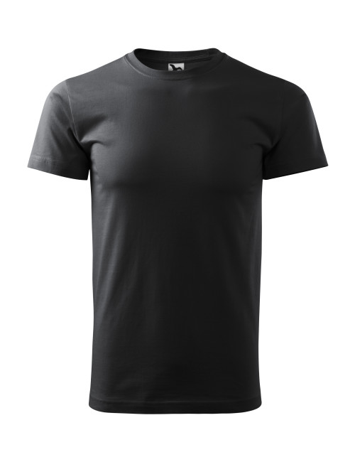 Adler MALFINI Herren T-Shirt Basic 129 Ebenholzgrau Computerstickerei