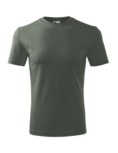 Adler MALFINI Herren T-Shirt Classic New 132 dunkelkhakifarbene Logo-Stickerei