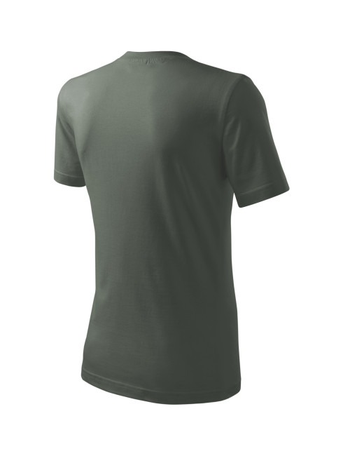Adler MALFINI Herren T-Shirt Classic New 132 dunkelkhakifarbene Logo-Stickerei