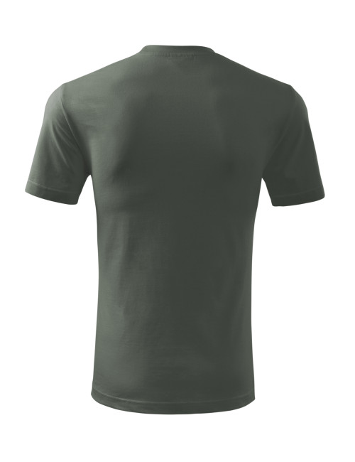 Adler MALFINI Herren T-Shirt Classic New 132 dunkelkhakifarbene Logo-Stickerei