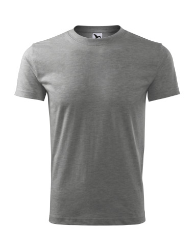 Adler MALFINI Herren T-Shirt Classic New 132 dunkelgraue Melange-Stickerei