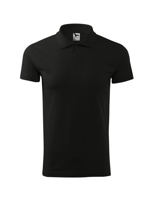 Men`s single j polo shirt. 202 black Adler Malfini