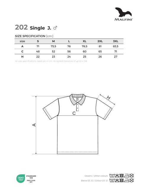 Koszulka polo męska single j. 202 granatowy Adler Malfini