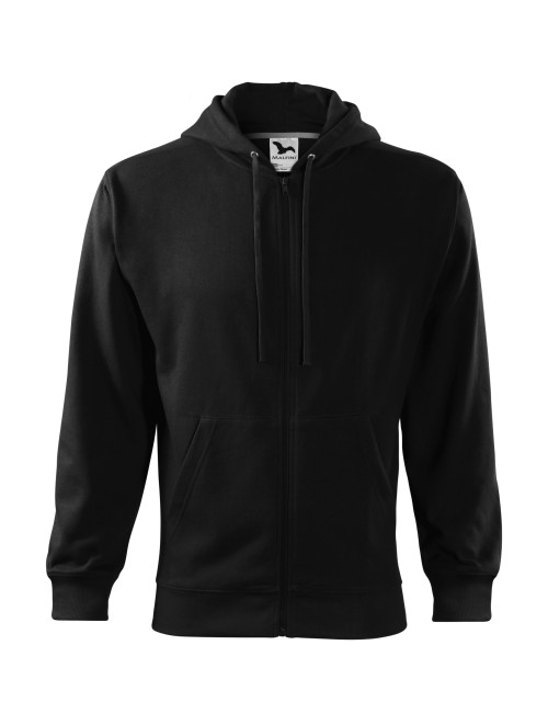 Advertising men`s sweatshirts with a zipper with your own logo, print, embroidery