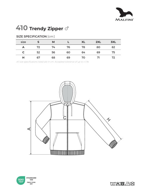 Bluza męska trendy zipper 410 chabrowy Adler Malfini