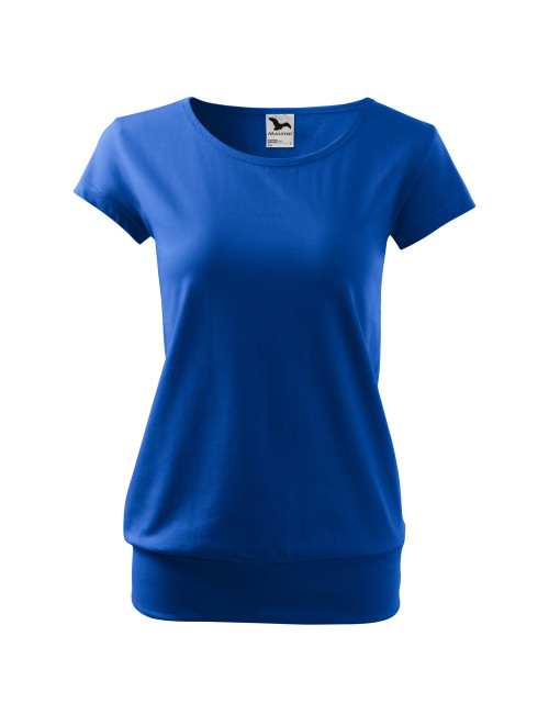 Adler MALFINI Damen T-Shirt City 120 Kornblumenblau mit Firmenlogo-Aufdruck