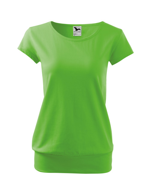 Adler MALFINI Damen T-Shirt City 120 grüner Apfel mit Aufdruck