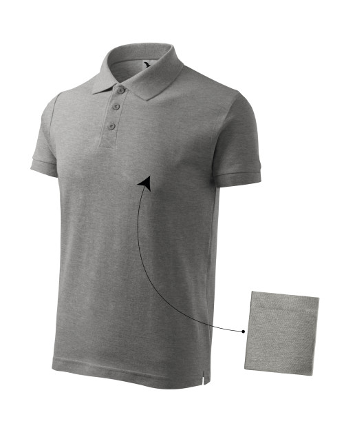 Herren-Poloshirt Baumwolle 212, dunkelgrau meliert Adler Malfini
