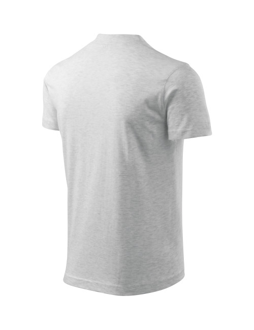 Unisex-T-Shirt mit V-Ausschnitt 102 hellgrau meliert Adler Malfini