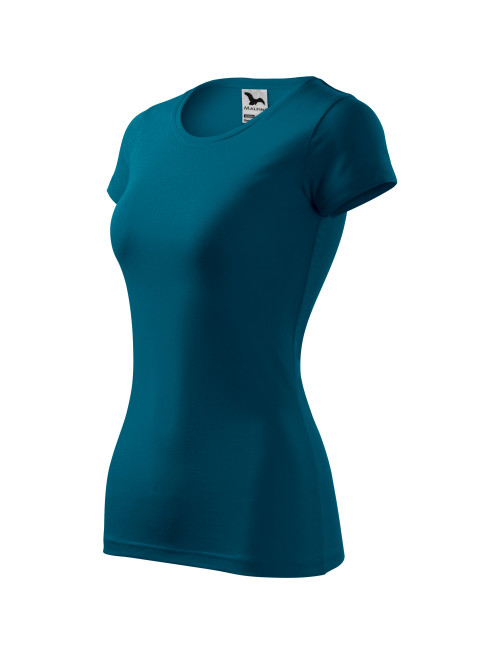 Koszulka Damska SLIM-FIT dopasowana 5% lycra GLANCE 141 petrol blue