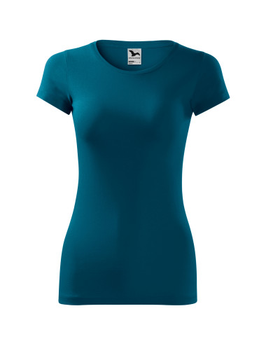 Koszulka Damska SLIM-FIT dopasowana 5% lycra GLANCE 141 petrol blue