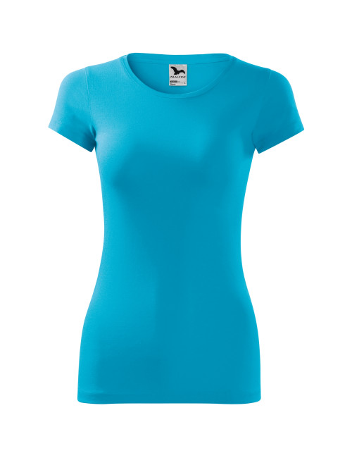SLIM-FIT-T-Shirt für Damen, tailliert, 5 % Elasthan, GLANCE 141, türkisfarbene Stickerei