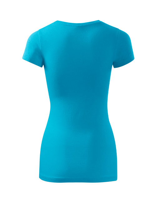 SLIM-FIT-T-Shirt für Damen, tailliert, 5 % Elasthan, GLANCE 141, türkisfarbene Stickerei