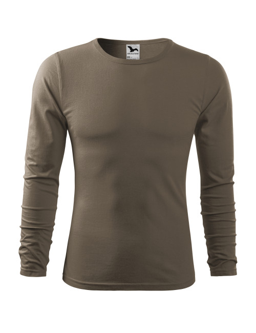 Adler MALFINI Herren T-Shirt Fit-T Langarm 119 Army Stickerei Kleidung