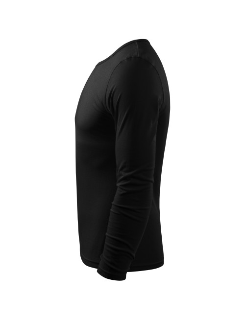 Adler MALFINI Herren T-Shirt Fit-T Long Sleeve 119, schwarze Logo-Stickerei