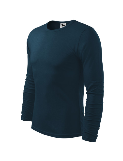 Adler MALFINI Koszulka męska Fit-T Long Sleeve 119 granatowy haft logo