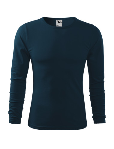 Adler MALFINI Koszulka męska Fit-T Long Sleeve 119 granatowy haft logo