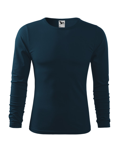 Adler MALFINI Men`s Fit-T Long Sleeve 119 navy blue embroidery logo