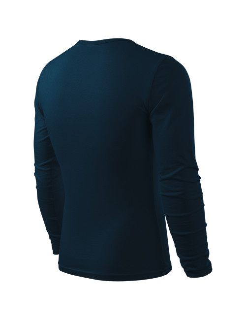 Adler MALFINI Koszulka męska Fit-T Long Sleeve 119 granatowy haft logo