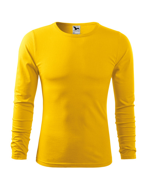 Adler MALFINI Herren T-Shirt Fit-T Langarm 119 gelbe Bekleidungsstickerei