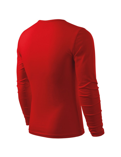 Adler MALFINI Herren T-Shirt Fit-T Langarm 119 rote Logo-Stickerei