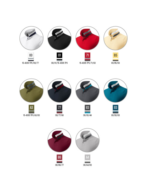 Koszulka polo męska collar up 256 bourbon vanilla Adler Malfinipremium
