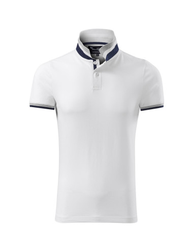Koszulka polo męska Adler Collar Up 256 biały - P&M