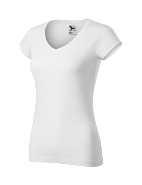 Damen T-Shirt Adler Malfini Fit V-neck Weiß