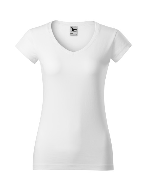 Damen T-Shirt Adler Malfini Fit V-neck Weiß