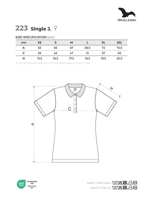 Women`s single j polo shirt. 223 cornflower blue Adler Malfini