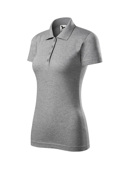 Koszulka polo damska single j. 223 ciemnoszary melanż Adler Malfini