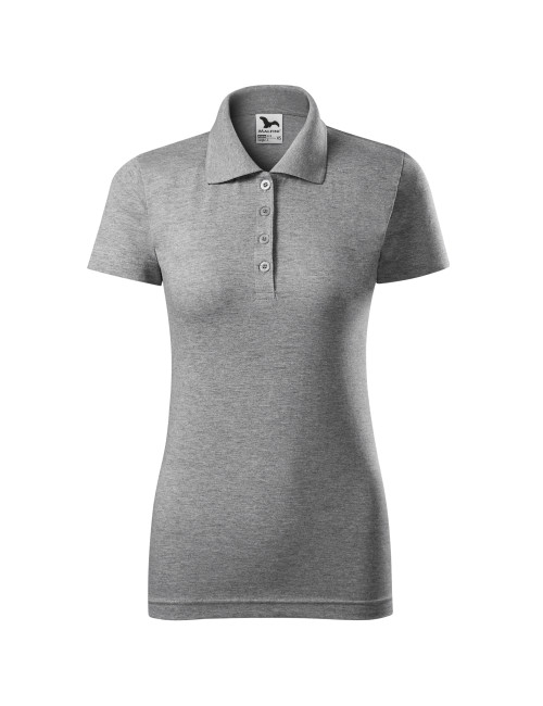 Koszulka polo damska single j. 223 ciemnoszary melanż Adler Malfini
