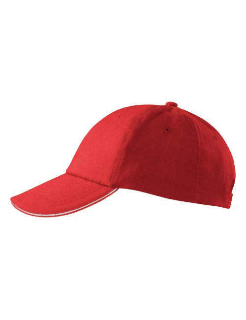 Czapka unisex Adler Malfini 6p sandwich czerwony - sportowy styl, wys