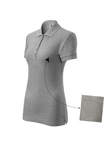 Ladies polo shirt cotton 213 dark gray melange Adler Malfini