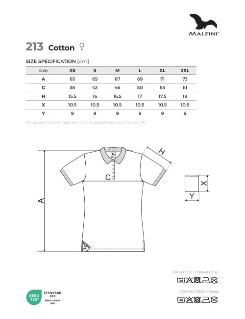 Koszulka polo damska cotton 213 błękitny Adler Malfini