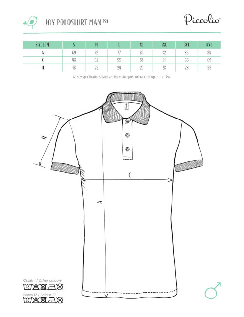Koszulka polo męska Adler Piccolio Joy P21 biały - P&M